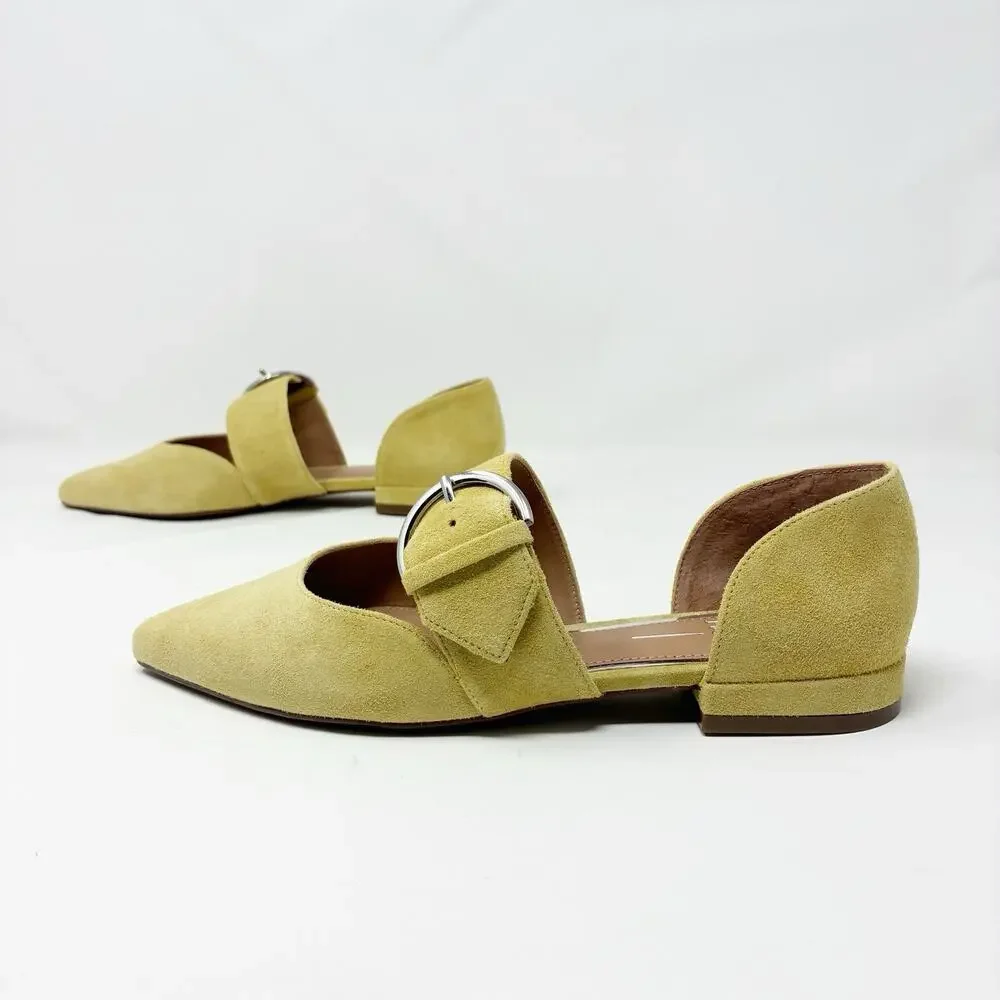 Linea Paolo Dean Mustard Yellow Flats 5 NIB